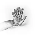 blessing hand sign tattoo design idea
