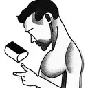 Side-silhouette of a man with a burning book inside. tattoo design idea