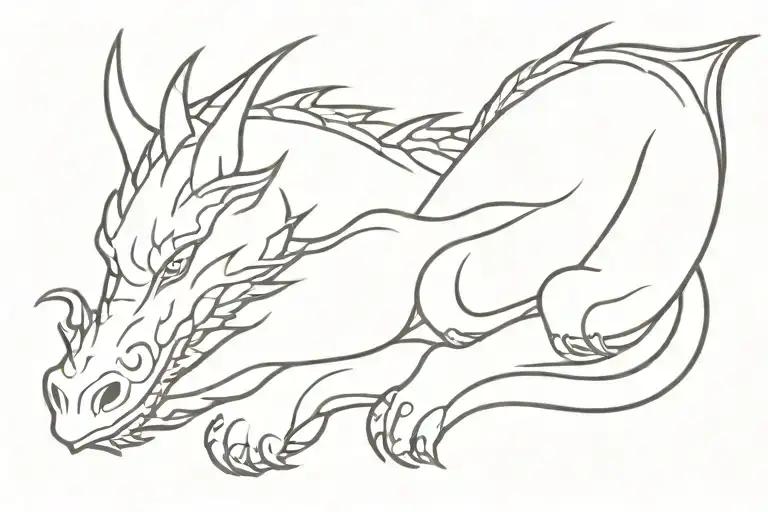 sleeping dragon tattoo design idea