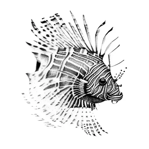 lion fish tattoo design idea
