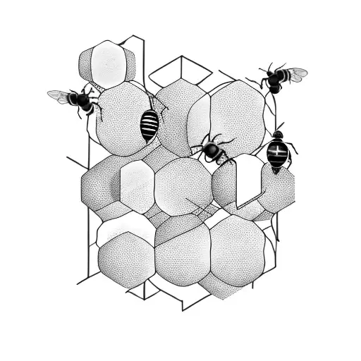 Beekeeper surrounded by a swirling honeycomb tattoo design idea