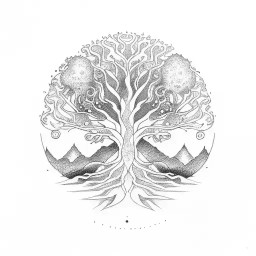Tree of life, Yggdrasil tattoo design idea
