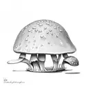elegant small mushroom frog tattoo design idea