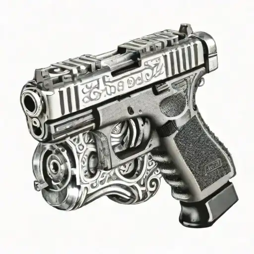 Glock 19 with extended 30 round magazine   tattoo design idea