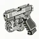 Glock 19 with extended 30 round magazine   tattoo design idea