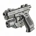 Glock 19 with extended 30 round magazine   tattoo design idea