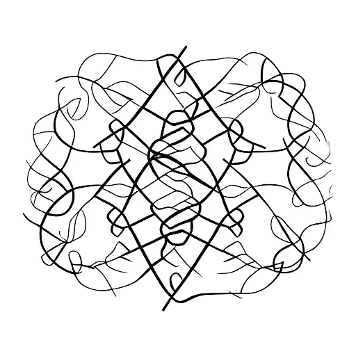 A minimal tattoo featuring a DNA helix and neuron shape tattoo design idea