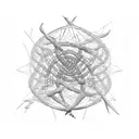 DNA helix and neuron shape tattoo design idea