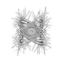 DNA helix and neuron shape tattoo design idea