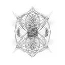 DNA helix and neuron shape tattoo design idea