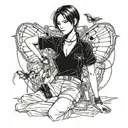 Ada Wong Character Resident Evil 4 Remake Leaning Back With A Mechanical Butterfly Behind Her Tattoo Idea tattoo design idea