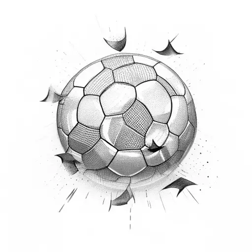 A soccer player kicking a ball into the sky, with money raining down around them tattoo design idea