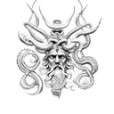 poseidon and kraken  tattoo design idea