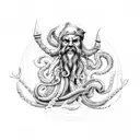 poseidon and kraken  tattoo design idea