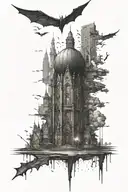 Gotham city tattoo design idea