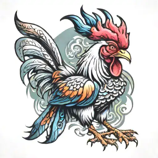 FIGHTING ROOSTER tattoo design idea