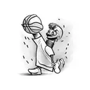 Basketball player dunking a dollar bill tattoo design idea