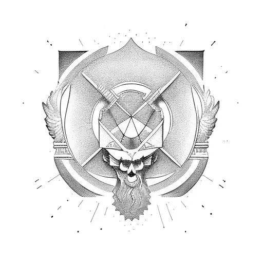 stoic virtues of wisdom, courage, justice, and moderation tattoo design idea