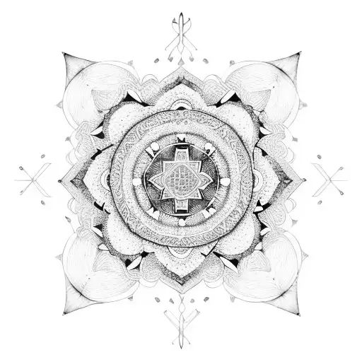 long Mandala  tattoo design idea