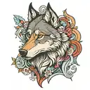 Wolf tattoo design idea
