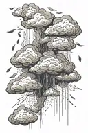rain Strom clouds tattoo design idea