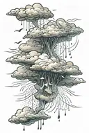 rain Strom clouds tattoo design idea