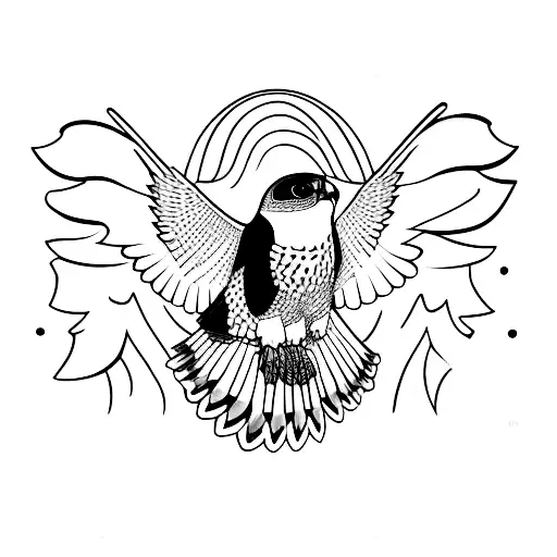 peregrine falcon diving tattoo design idea