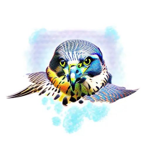 peregrine falcon diving tattoo design idea