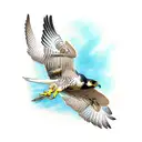 peregrine falcon diving tattoo design idea