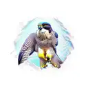peregrine falcon diving tattoo design idea