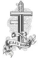 American flag with Christian cross tattoo design idea