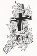 American flag with Christian cross tattoo design idea