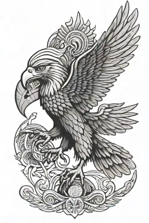 Egyptian eagle tattoo design idea