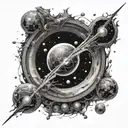 Space. super nova. black holes. time. alchemy. science. atoms tattoo design idea