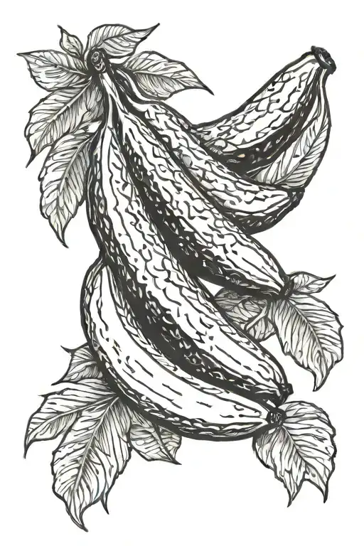 banana tattoo design idea