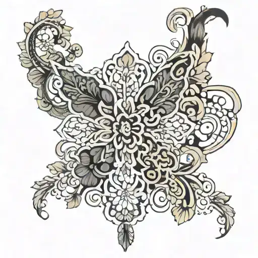 lace patterns tattoo design idea