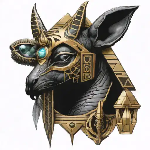 scarab eye of ra anubis pyramid tattoo design idea