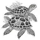 Turtle kicks Rabbit tattoo design idea