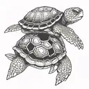 Turtle kicks Rabbit tattoo design idea