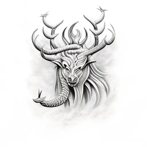 fire ox tattoo design idea