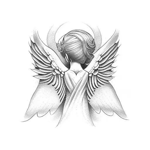 angel hand tattoo design idea