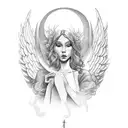 angel hand tattoo design idea