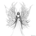 angel hand tattoo design idea