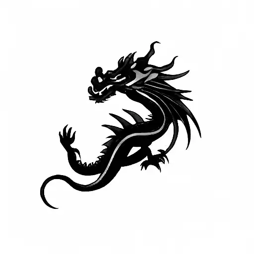 Red and gold Occidental dragon, that goes around the forearm, with the head to the hand side tattoo design idea