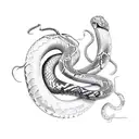 python snake climbing coconut tree  tattoo design idea