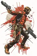 Chuck norris space cowboy  tattoo design idea