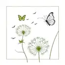 dandelion flower with two butterflies flying away from it tattoo design idea