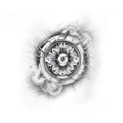 500 Euro burning tattoo design idea