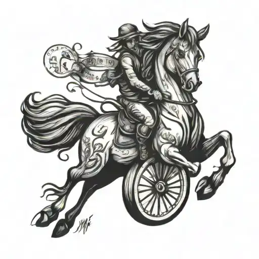 time is a pony ride tattoo design idea