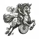 time is a pony ride tattoo design idea